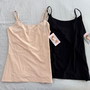 Nearly Nude Black and Cream Camisole Duo
